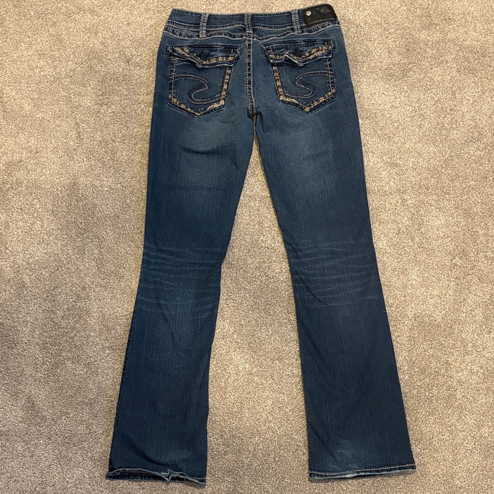 Silver Suki Fluid- Classic Boot Cut Women's Jeans in Deep Blue